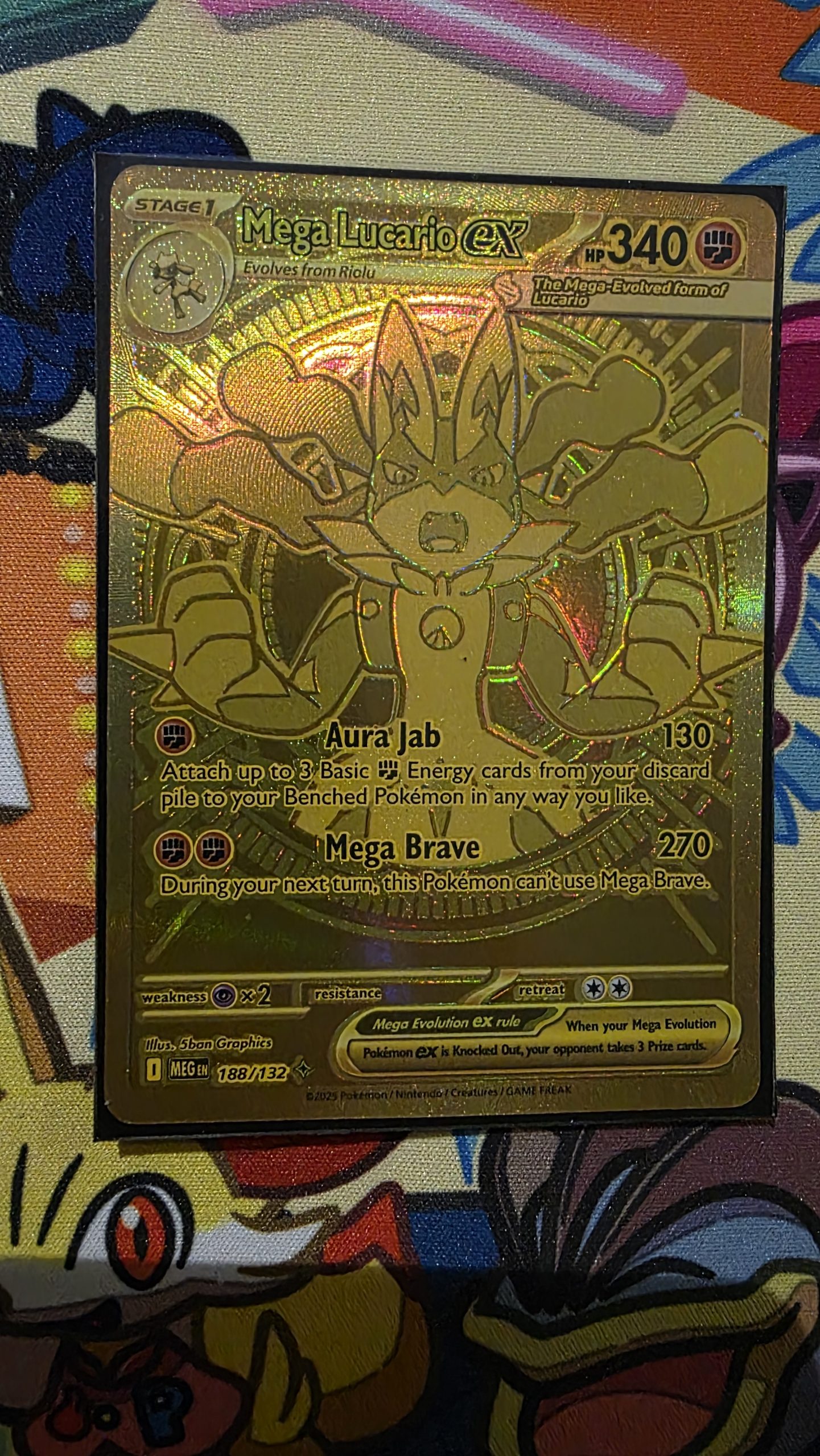 Lucario ex - MEG 188/132 Mega Ultra Rare (Gold) - Vendito, image size:1441x2560
